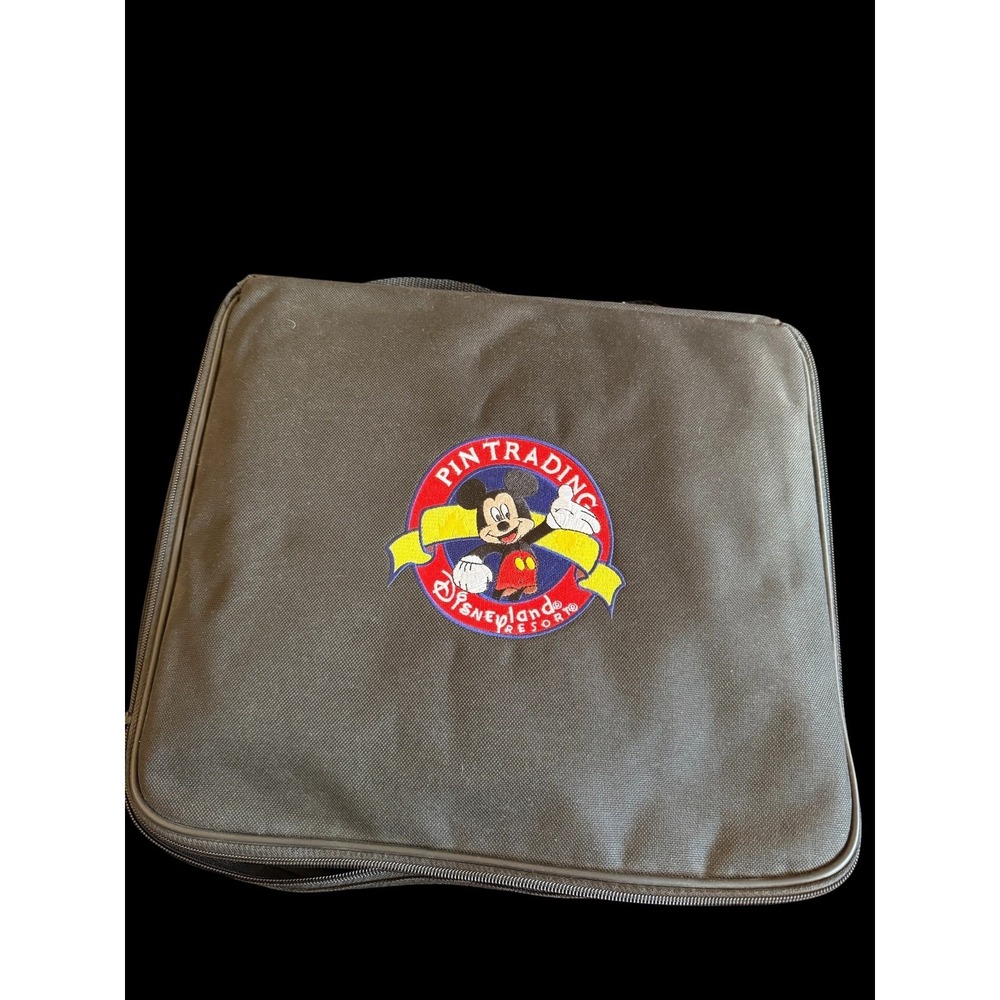 Disneyland Resort Pin Trading Bag Mickey Mouse Black Canvas Collector Binder